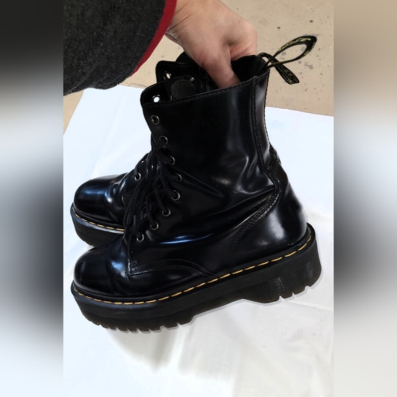 Dr. Martens Black Jadon platform Combat Boots Women 9 or Men 8 unisex - Picture 5 of 7